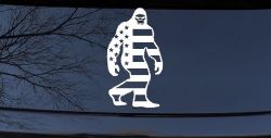 American Flag Bigfoot Vinyl Car or Truck Window Decal Sticker
