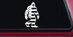 American Flag Bigfoot Vinyl Car or Truck Window Decal Sticker