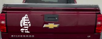 American Flag Bigfoot Vinyl Car or Truck Window Decal Sticker (White)