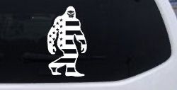 American Flag Bigfoot Vinyl Car or Truck Window Decal Sticker