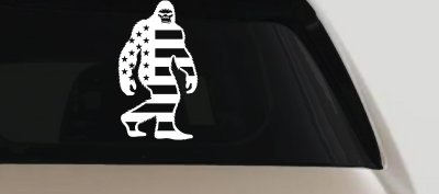 American Flag Bigfoot Vinyl Car or Truck Window Decal Sticker