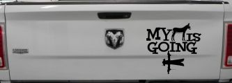 My Ass is Going Fishing Funny Vinyl Car or Truck Window Decal Sticker (Black)