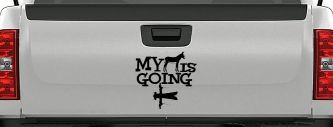 My Ass is Going Fishing Funny Vinyl Car or Truck Window Decal Sticker (Black)