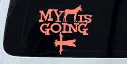 My Ass is Going Fishing Funny Vinyl Car or Truck Window Decal Sticker (Coral)