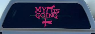 My Ass is Going Fishing Funny Vinyl Car or Truck Window Decal Sticker (Hot Pink)