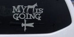 My Ass is Going Fishing Funny Vinyl Car or Truck Window Decal Sticker (Telegrey)