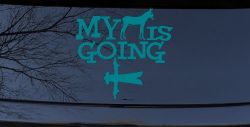 My Ass is Going Fishing Funny Vinyl Car or Truck Window Decal Sticker (Turquoise Blue)