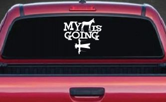 My Ass is Going Fishing Funny Vinyl Car or Truck Window Decal Sticker
