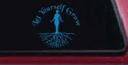 Let Yourself Grow Car or Truck Window Vinyl Decal Sticker (Blue)