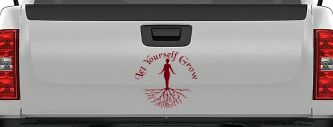 Let Yourself Grow Car or Truck Window Decal Sticker (Burgundy)