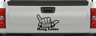 Hang Loose in a Jeep Car or Truck Window Vinyl Decal Sticker (Black)