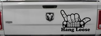 Hang Loose in a Jeep Car or Truck Window Decal Sticker (Black)