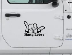 Hang Loose in a Jeep Car or Truck Window Decal Sticker (Black)
