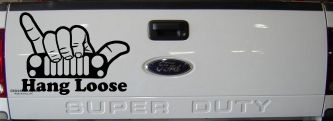 Hang Loose in a Jeep Car or Truck Window Vinyl Decal Sticker (Black)