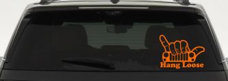Hang Loose in a Jeep Car or Truck Window Decal Sticker (Orange)