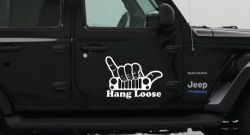 Hang Loose in a Jeep Car or Truck Window Vinyl Decal Sticker (White)