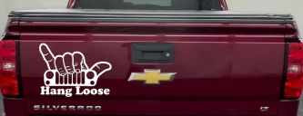 Hang Loose in a Jeep Car or Truck Window Vinyl Decal Sticker (White)
