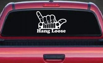 Hang Loose in a Jeep Car or Truck Window Decal Sticker