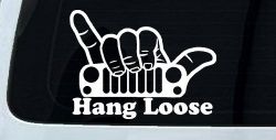 Hang Loose in a Jeep Car or Truck Window Decal Sticker