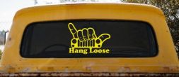 Hang Loose in a Jeep Car or Truck Window Decal Sticker (Yellow)