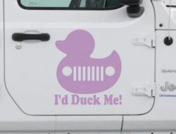 I'd Duck Me Car or Truck Window Vinyl Decal Sticker (Lilac)