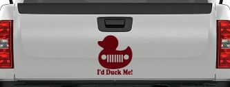 I'd Duck Me Car or Truck Window Decal Sticker (Purple Red)