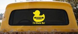 I'd Duck Me Car or Truck Window Vinyl Decal Sticker (Yellow)