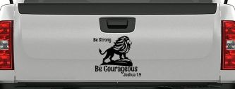 Be Strong Be Courageous Joshua 1:9 Car or Truck Window Vinyl Decal Sticker (Black)