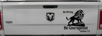 Be Strong Be Courageous Joshua 1:9 Car or Truck Window Vinyl Decal Sticker (Black)