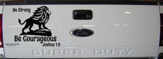 Be Strong Be Courageous Joshua 1:9Car or Truck Window Decal Sticker (Black)