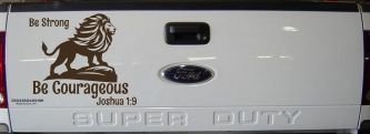 Be Strong Be Courageous Joshua 1:9Car or Truck Window Decal Sticker (Brown)