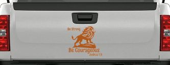 Be Strong Be Courageous Joshua 1:9Car or Truck Window Decal Sticker (Nut Brown)
