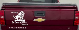 Be Strong Be Courageous Joshua 1:9Car or Truck Window Decal Sticker (White)
