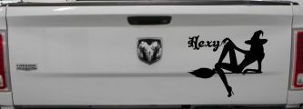 Hexy Sexy Witch Car or Truck Window Vinyl Decal Sticker (Black)