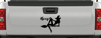 Hexy Sexy Witch Car or Truck Window Vinyl Decal Sticker (Black)
