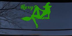 Hexy Sexy Witch Car or Truck Window Vinyl Decal Sticker (Lime)