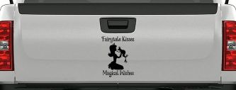 Fairytale Kisses Magical Wishes Car or Truck Window Vinyl Decal Sticker (Black)