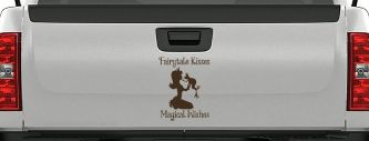 Fairytale Kisses Magical Wishes Car or Truck Window Vinyl Decal Sticker (Brown)