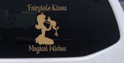 Fairytale Kisses Magical Wishes Car or Truck Window Vinyl Decal Sticker (Light Brown)