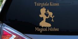 Fairytale Kisses Magical Wishes Car or Truck Window Vinyl Decal Sticker (Light Brown)