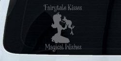 Fairytale Kisses Magical Wishes Car or Truck Window Vinyl Decal Sticker (Silver)