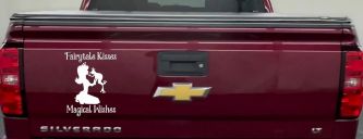 Fairytale Kisses Magical Wishes Car or Truck Window Vinyl Decal Sticker (White)