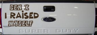 Gen X I Raised Myself Car or Truck Window Vinyl Decal Sticker (Brown)