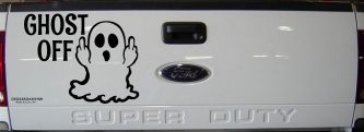 Ghost Off Funny Halloween Car or Truck Window Decal Sticker (Black)