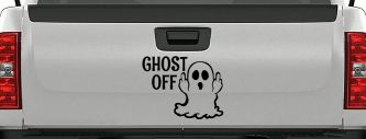 Ghost Off Funny Halloween Car or Truck Window Vinyl Decal Sticker (Black)