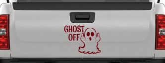 Ghost Off Funny Halloween Car or Truck Window Vinyl Decal Sticker (Burgundy)