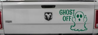Ghost Off Funny Halloween Car or Truck Window Vinyl Decal Sticker (Dark Green)