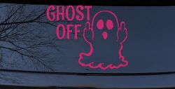 Ghost Off Funny Halloween Car or Truck Window Decal Sticker (Hot Pink)