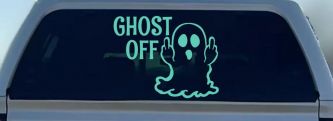 Ghost Off Funny Halloween Car or Truck Window Decal Sticker (Mint)