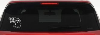 Ghost Off Funny Halloween Car or Truck Window Decal Sticker (White)